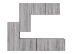 5 pcs móveis de parede p/ TV derivados de madeira cinza sonoma PT875765