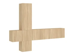 5 pcs móveis de parede p/ TV derivados madeira carvalho sonoma PT380498
