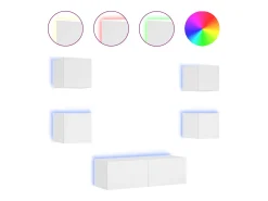 5 pcs móveis de parede para TV com luzes LED branco PT298657