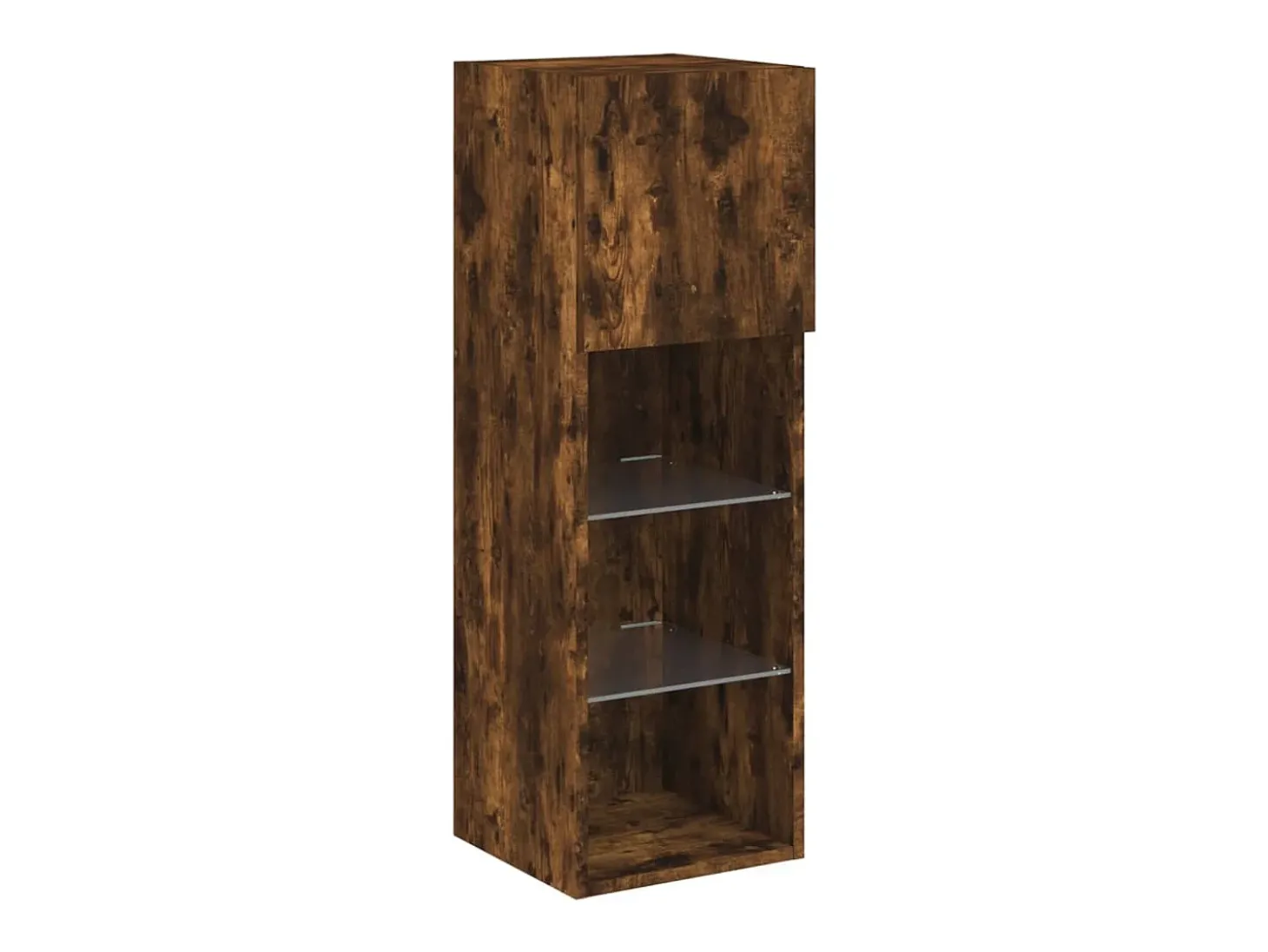 4 pcs móveis de parede para TV com luzes LED carvalho fumado