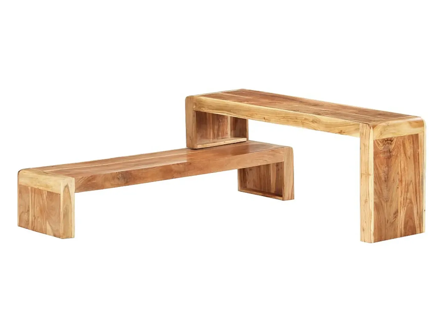 2 pcs móveis de TV cm madeira de acácia maciça PT982911