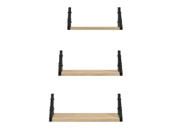 3 pcs prateleiras parede derivados de madeira carvalho sonoma