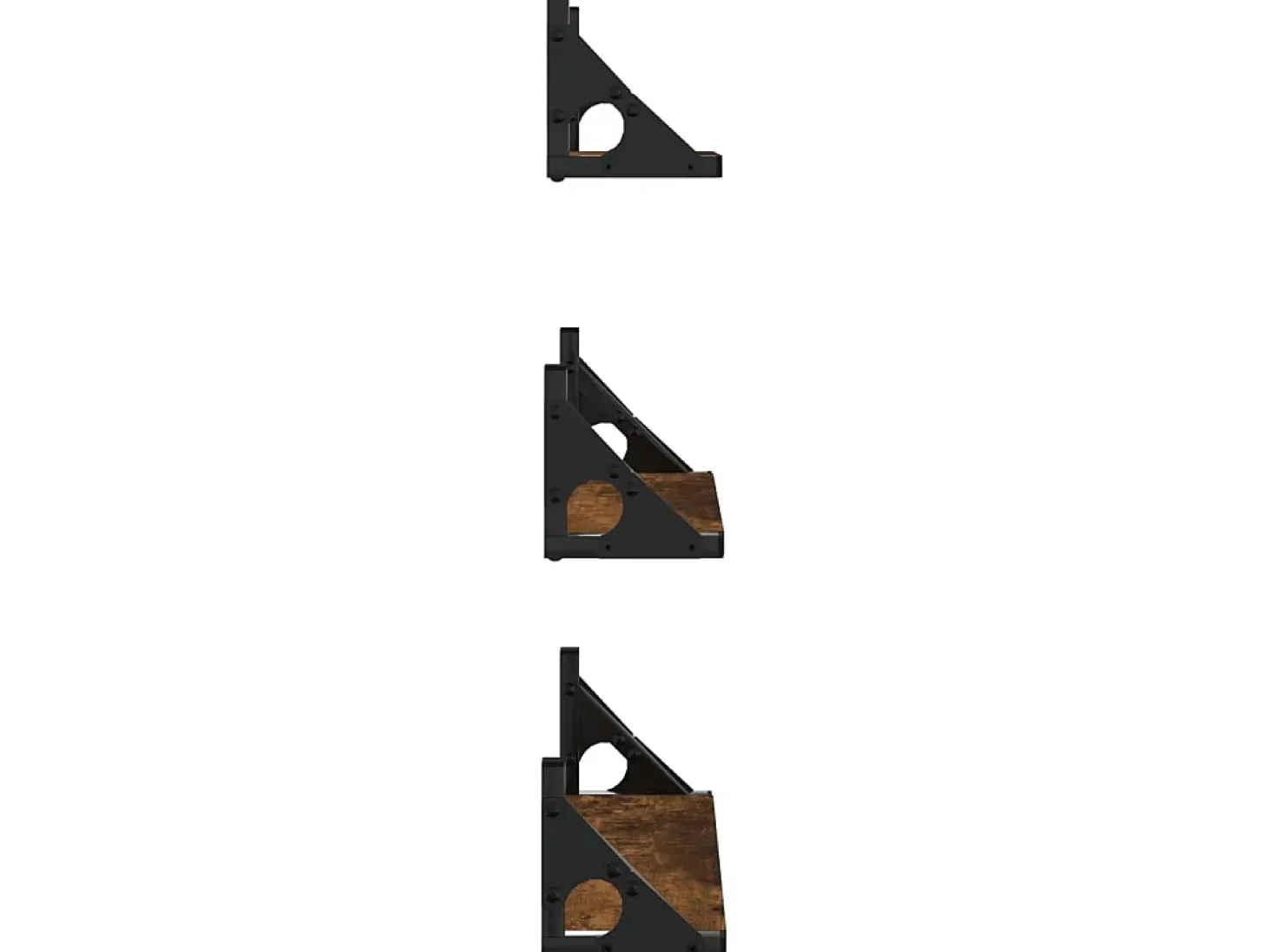 3 pcs prateleiras parede derivados de madeira carvalho fumado PT769265