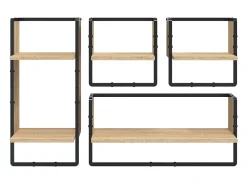 4 pcs prateleiras parede derivados de madeira carvalho sonoma PT128633