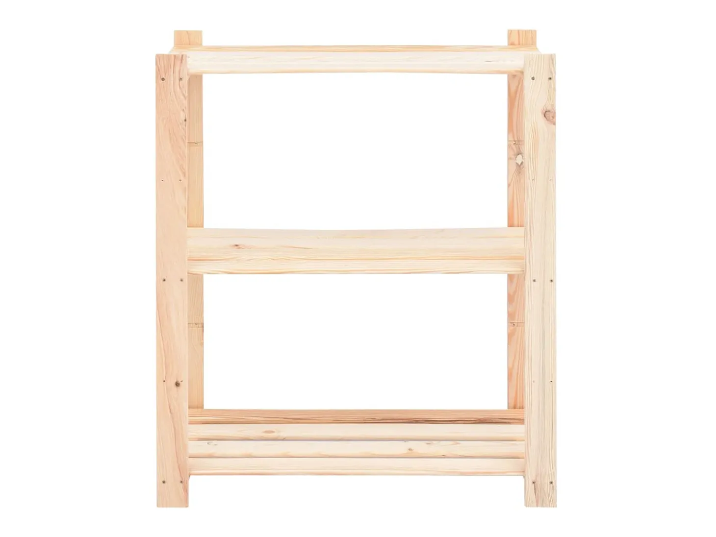 2 unidades arrumação 3 prateleiras 80x38x90cm pinho 150 kg PT634096
