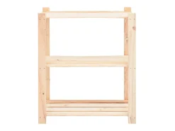 3 unidades arrumação 3 prateleiras 80x38x90cm pinho 150 kg PT893920