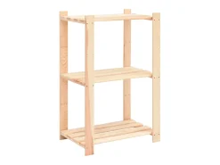 3 unidades arrumação 3 prateleiras 60x38x90cm pinho 150 kg PT722575