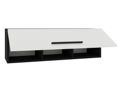 A prateleira modular haaus Kos, 1 porta, preto/branco brilhante, MDF, 30 x 30 x 95 cm