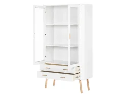 Adrianni : Armário expositor com 2 portas de vidro em metal preto