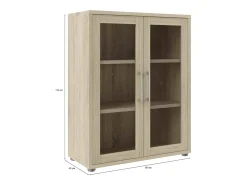 Aparador Ampezzo, Buffet de sala, Aparador de sala, Despensa de cozinha, 89x40 h113 cm, Carvalho
