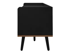 Aparador baixo de 3 portas com prateleira, 160 cm de altura, para TV, moderno, ideal para sala de estar, na cor preta.
