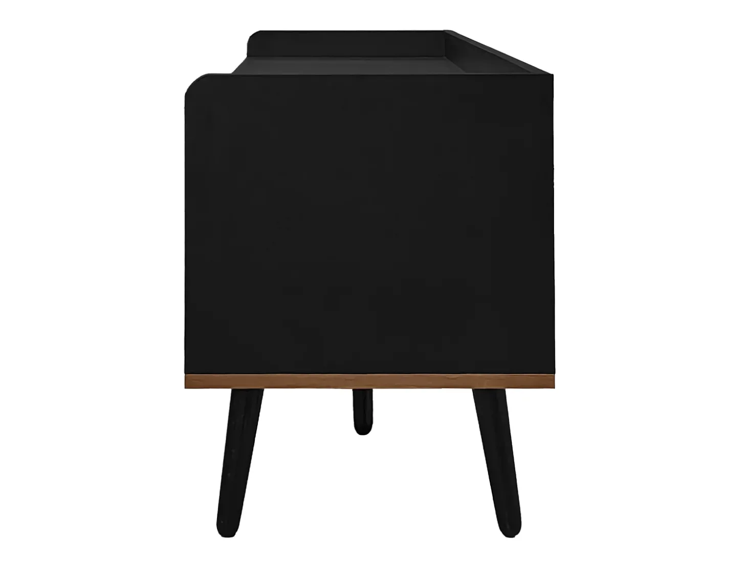 Aparador baixo de 3 portas com prateleira, 160 cm de altura, para TV, moderno, ideal para sala de estar, na cor preta.