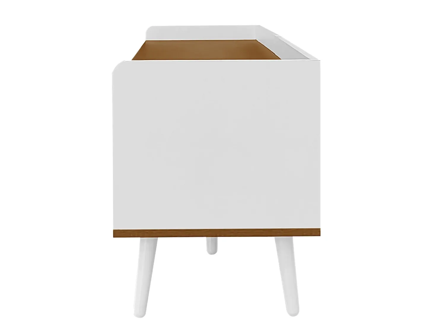 Aparador baixo de 3 portas com prateleira, 160 cm de altura, para TV, moderno, ideal para sala de estar, na cor branca.