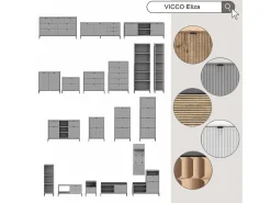 Aparador cinza 150x42x60 eliza