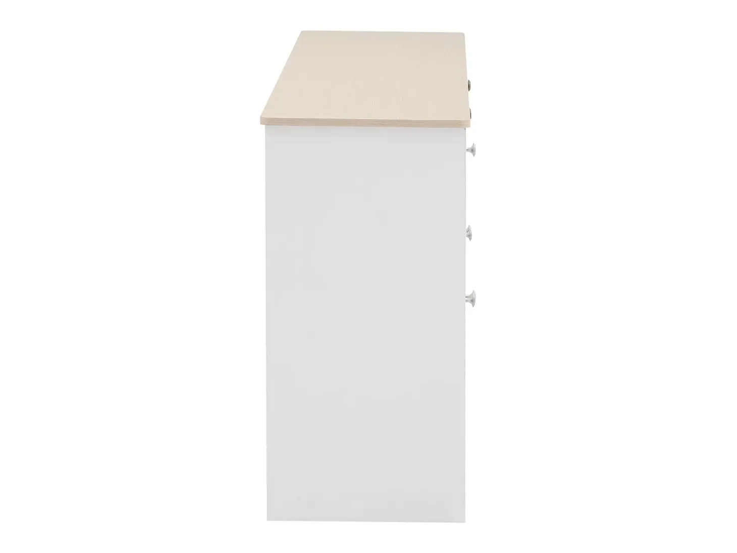 Aparador com acabamento em madeira branca, armário de cozinha com bancada, 160 x 37 x 75 cm, branco