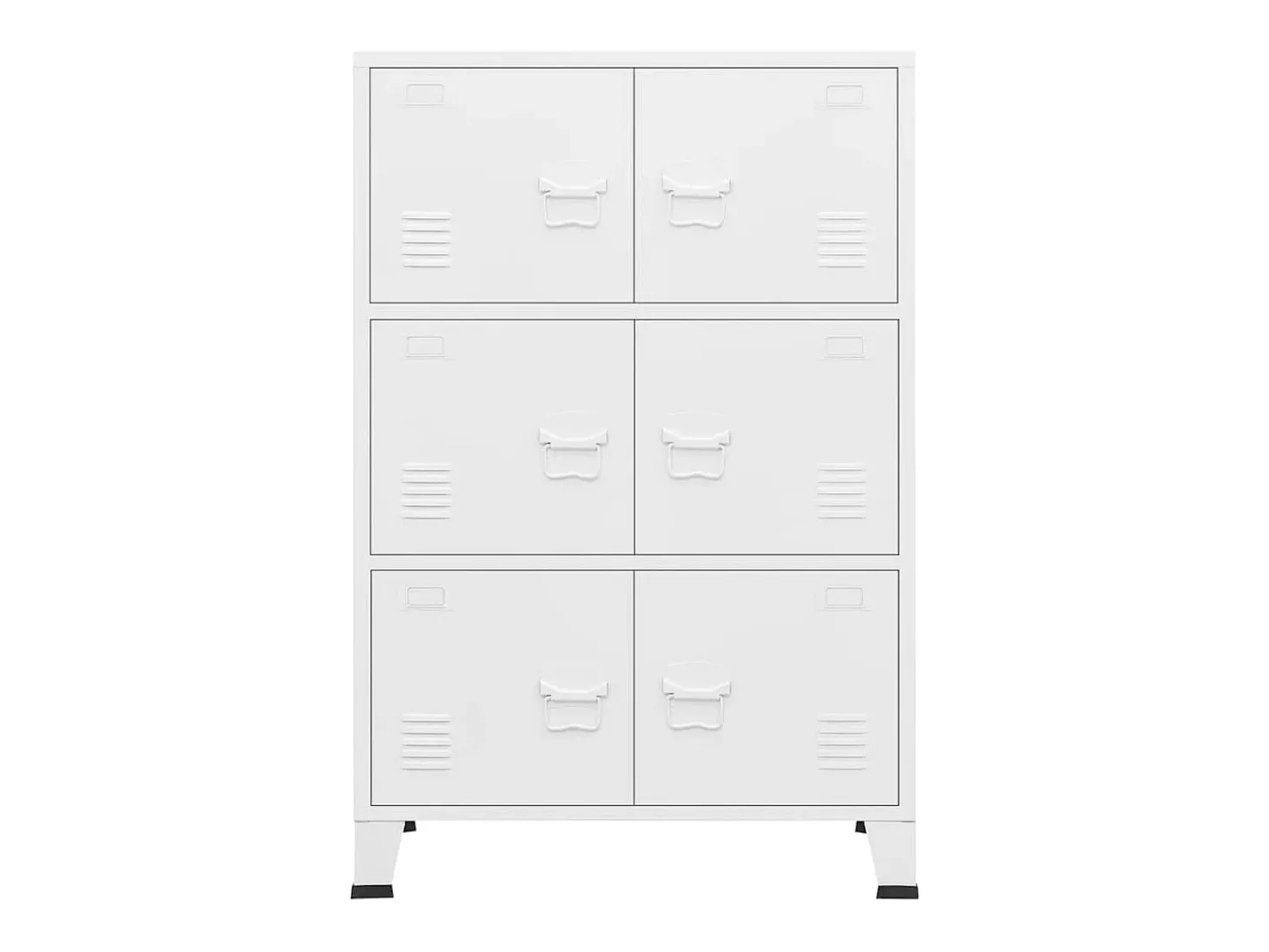 Aparador de arrumação industrial 75x40x115 cm metal branco