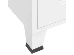 Aparador de arrumação industrial 75x40x115 cm metal branco