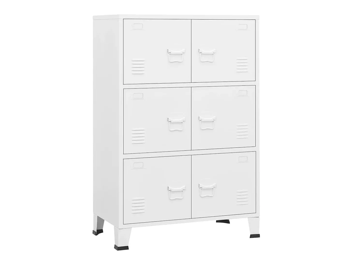 Aparador de arrumação industrial 75x40x115 cm metal branco