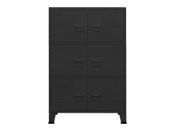 Aparador de arrumação industrial 75x40x115 cm metal preto