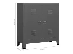 Aparador de arrumação industrial 90x40x100 cm aço antracite