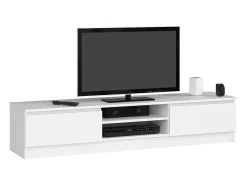 Aparador Moderno para TV 160cm Branco – 2 Portas, 2 Prateleiras, Estilo Minimalista