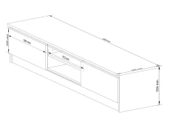 Aparador Moderno para TV 160cm Branco – 2 Portas, 2 Prateleiras, Estilo Minimalista