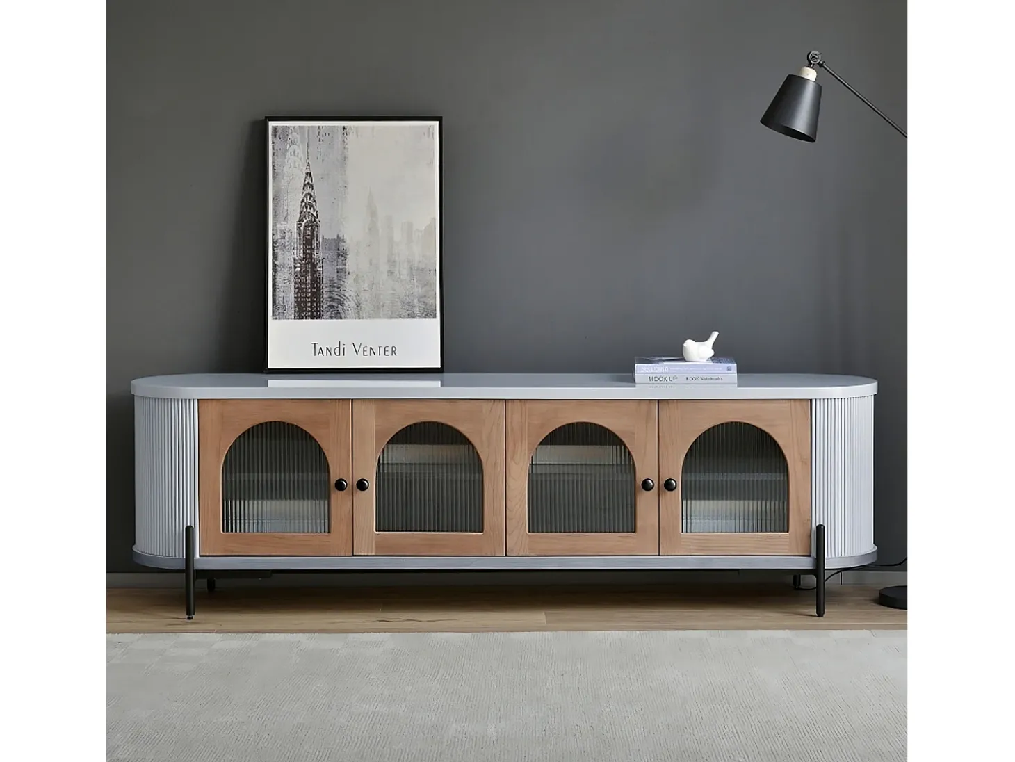 Aparador 200x60x40 cm cinza stilig st382