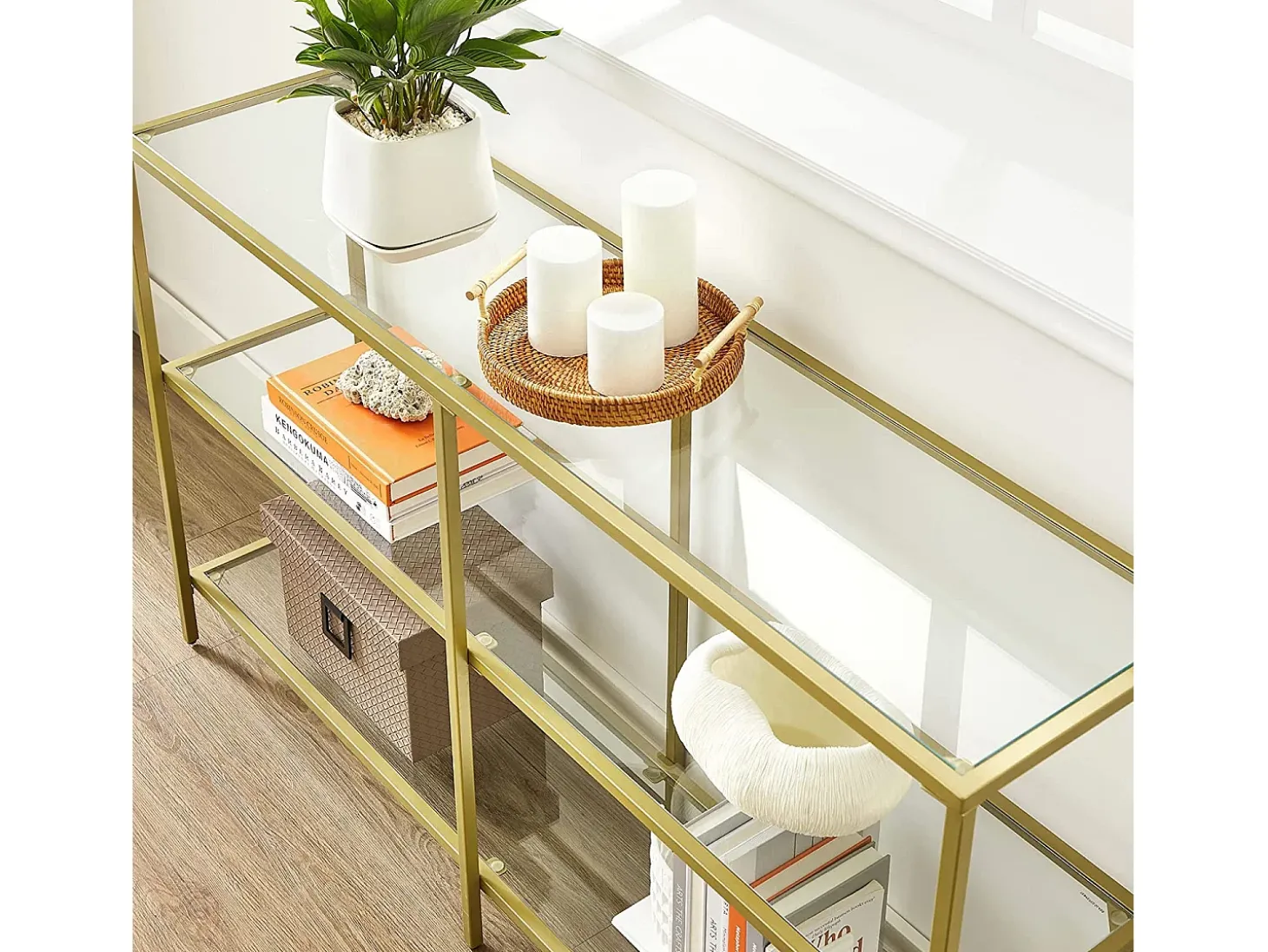 Aparador 130x30x73,3 cm dourado