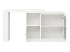 Aparador、Armário bar giratório em MDF - grande espaço de arrumação - estilo contemporâneo - Branco