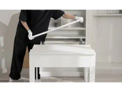 Aparador、Armário bar retrátil - com compartimentos por cima - estilo moderno - Branco