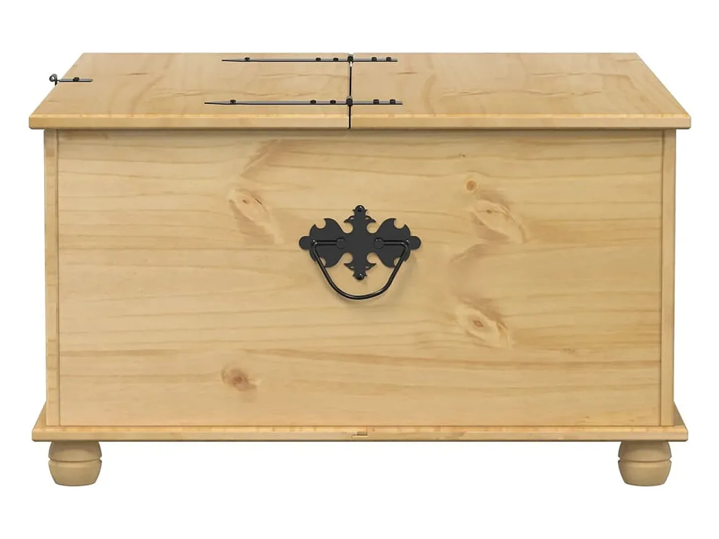 Arca de arrumação Corona 90x78x45 cm madeira de pinho maciça PT455173