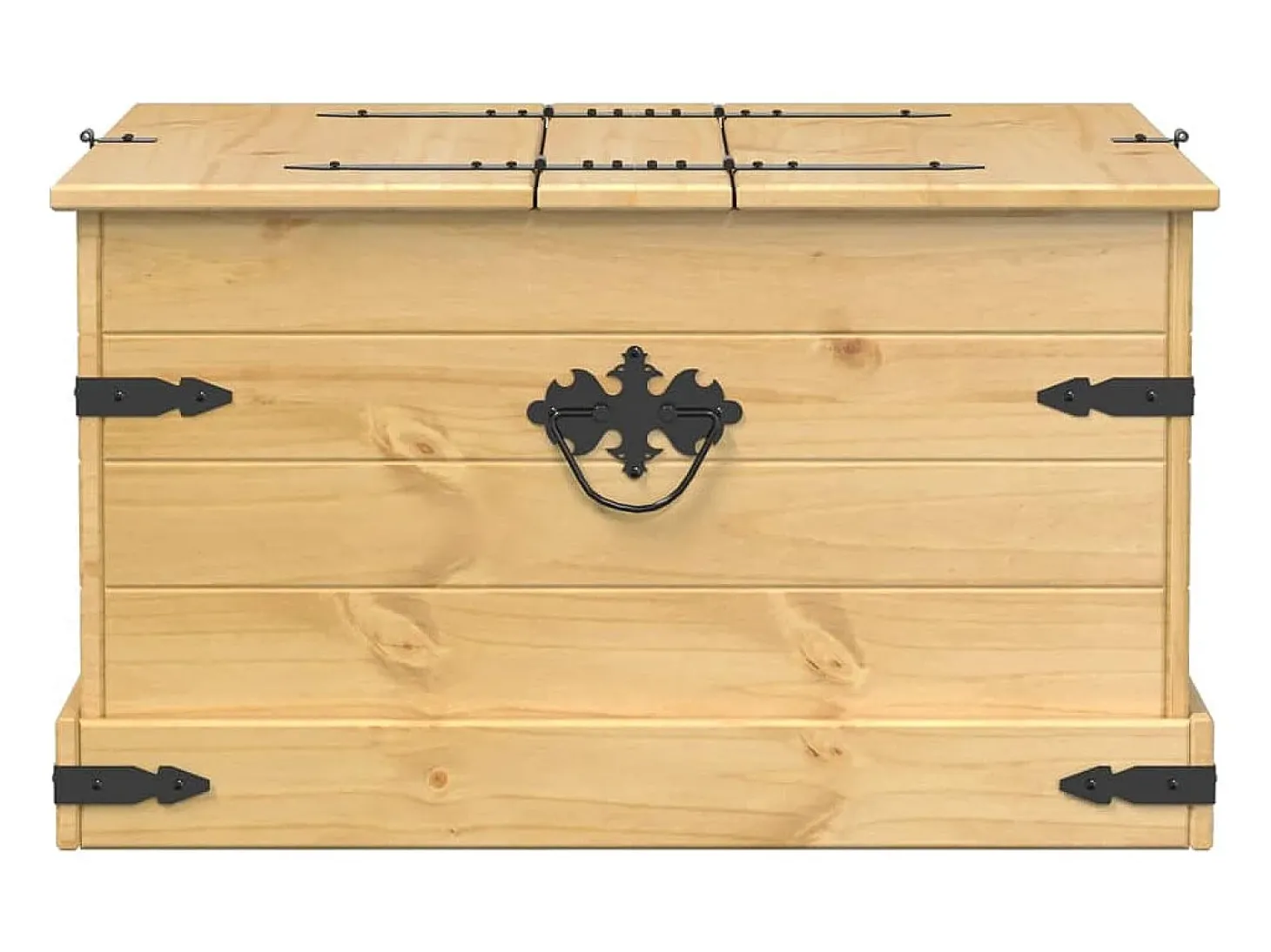Arca de arrumação Corona 78x78x45 cm madeira de pinho maciça PT448023
