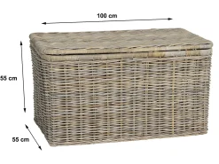 Arca de arrumação em kubu TIMGAD - C100 x L55 x A55 cm - Cinza