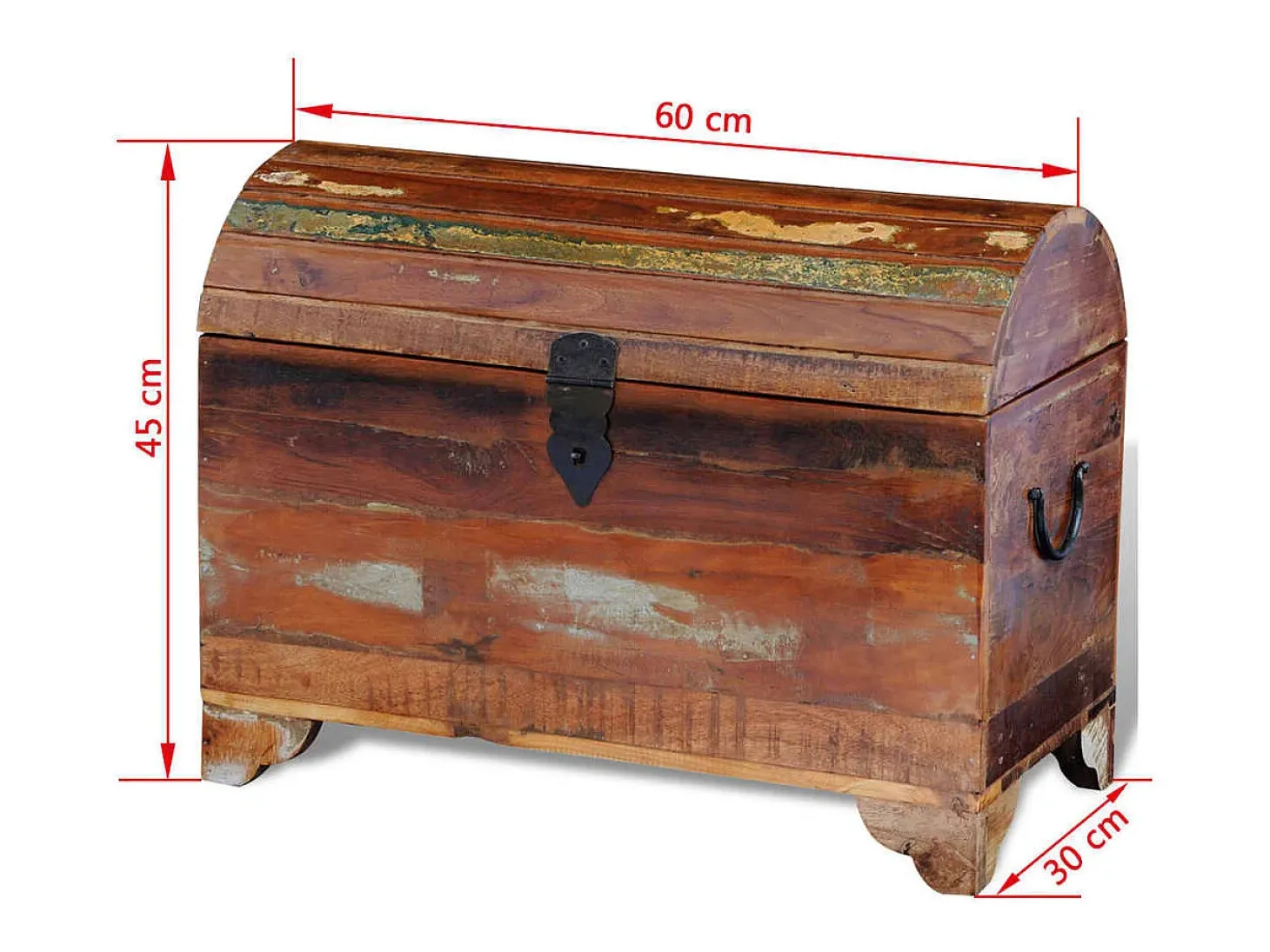 Arca de arrumação em madeira reciclada maciça