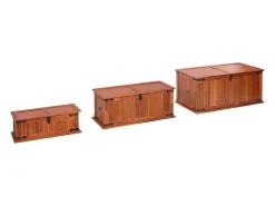 Arcas de arrumação 3 pcs madeira de acácia maciça