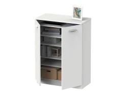 Armário Auxiliar Sapateira Multiuso Branco 101x74x37 cm