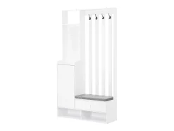 Armário com 3 gavetas, 1 porta e sapateira - 100 x 35 x 180 cm - MDF - Branco