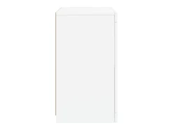 Armário de apoio com luzes LED derivados de madeira branco