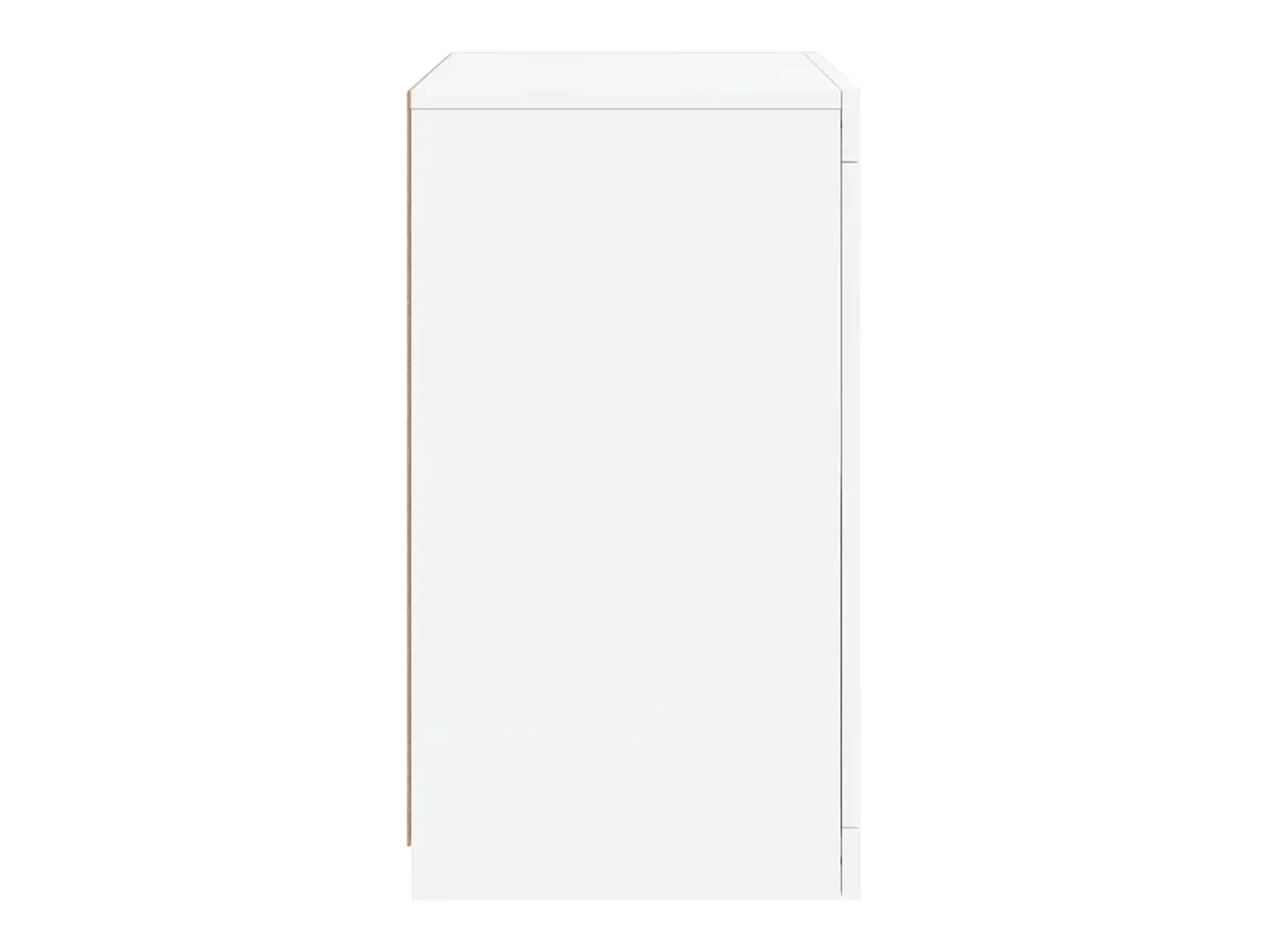 Armário de apoio com luzes LED derivados de madeira branco