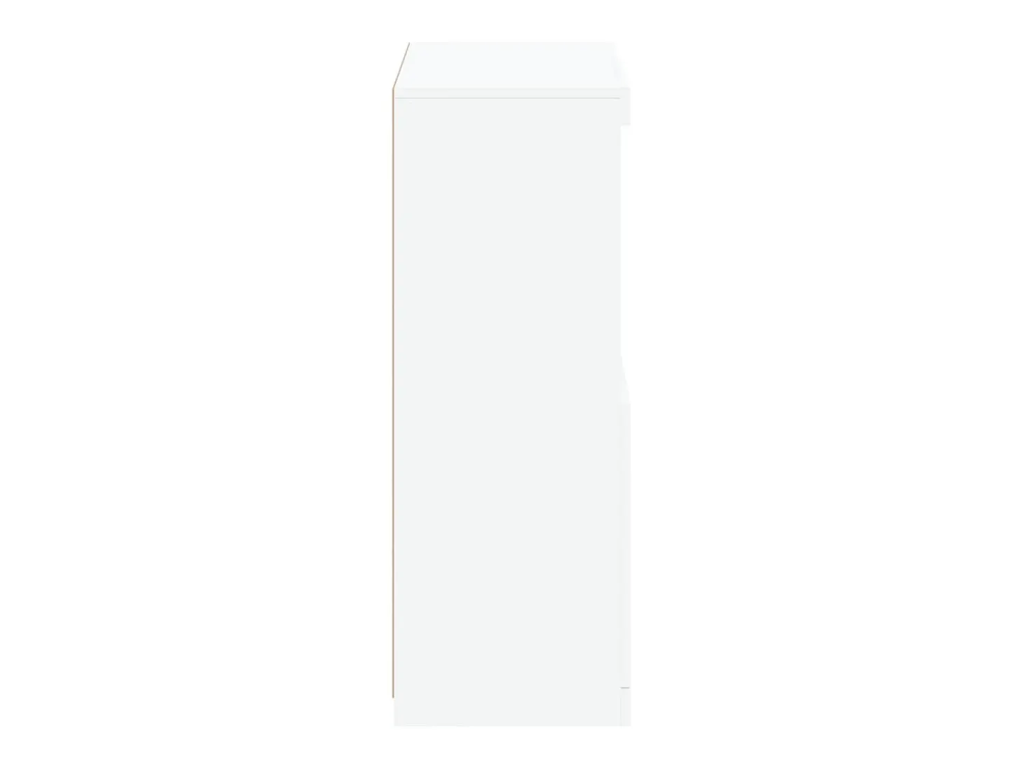 Armário de apoio com luzes LED derivados de madeira branco