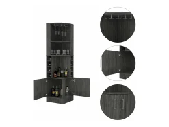 Armário de bar de canto Syrah com suporte para copos, 180.59 cm X 46.73 cm X 46.73 cm , castanho