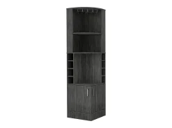 Armário de bar de canto Syrah com suporte para copos, 180.59 cm X 46.73 cm X 46.73 cm , castanho