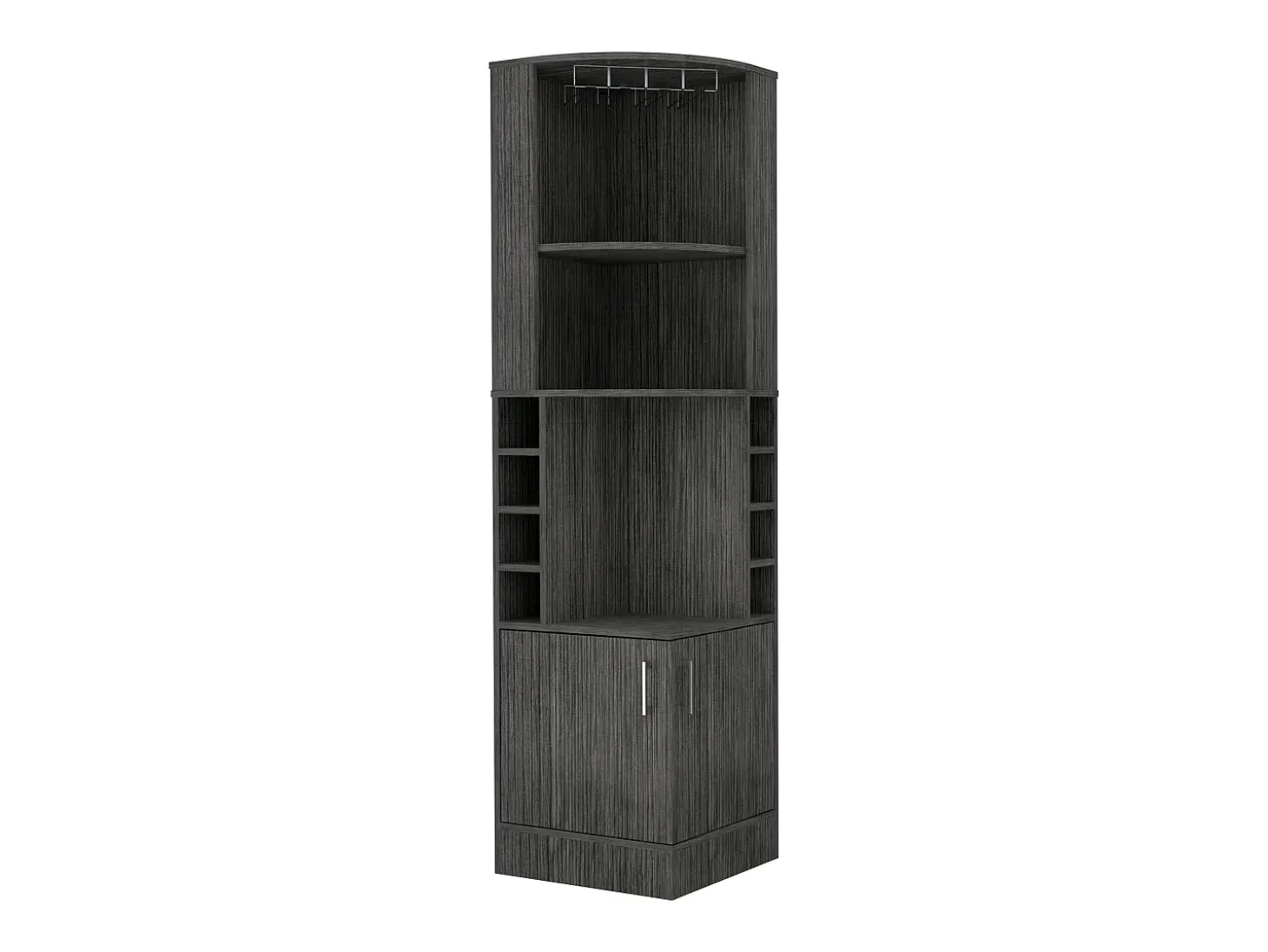 Armário de bar de canto Syrah com suporte para copos, 180.59 cm X 46.73 cm X 46.73 cm , castanho