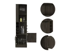 Armário de bar de canto Syrah com suporte para copos, 180.59 cm X 46.73 cm X 46.73 cm , castanho