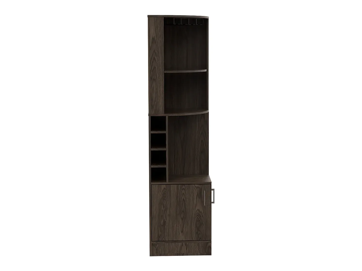 Armário de bar de canto Syrah com suporte para copos, 180.59 cm X 46.73 cm X 46.73 cm , castanho