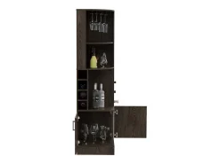 Armário de bar de canto Syrah com suporte para copos, 180.59 cm X 46.73 cm X 46.73 cm , castanho
