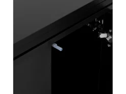 Armário de bar giratório preto - Mesa de bar com 2 portas de vidro e 2 compartimentos de arrumação abertos - tampo giratório