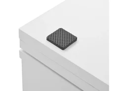 Armário de bar giratório preto - Mesa de bar com 2 portas de vidro e 2 compartimentos de arrumação abertos - tampo giratório