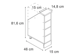 Armário de cozinha para sótão inclinado branco 15x46x81.8 r-line
