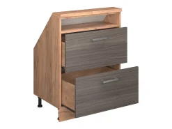 Armário de cozinha para sótão inclinado cinza nobre 60x46x81.6 r-line